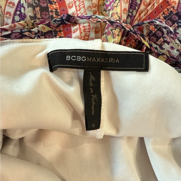 BCBGMAXAZRIA Boho Striped Criss Cross Maxi Dress Flowy Summer Festival Size S - Picture 10 of 10
